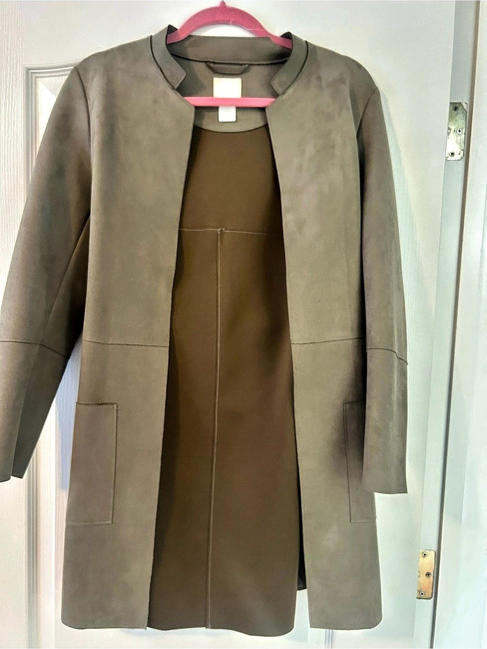 H&M Tie-Waist Trench Coat in Gray Size 4 Like New